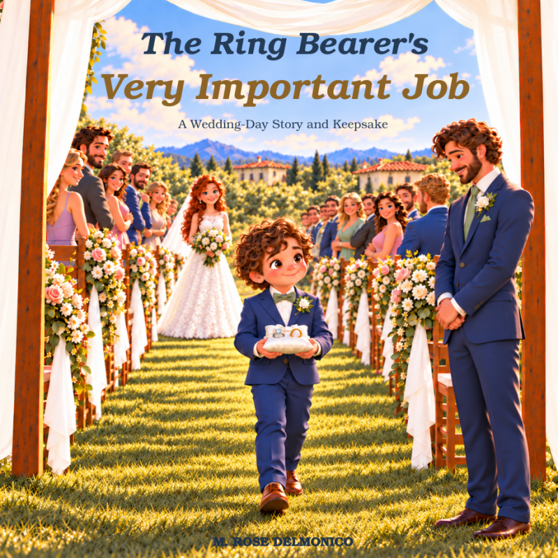 The Ring Bearer's Very Important Job wedding keepsake book.